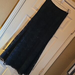 Elan Black Maxi Lace Skirt